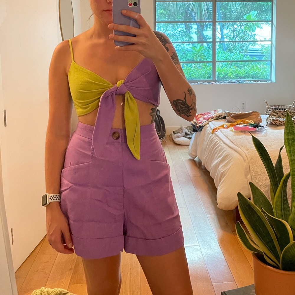 Farm Rio color block matching shorts and top set